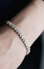 Silver Tone CZ Tennis Bracelet 18+2 cm, 6mm Crystal