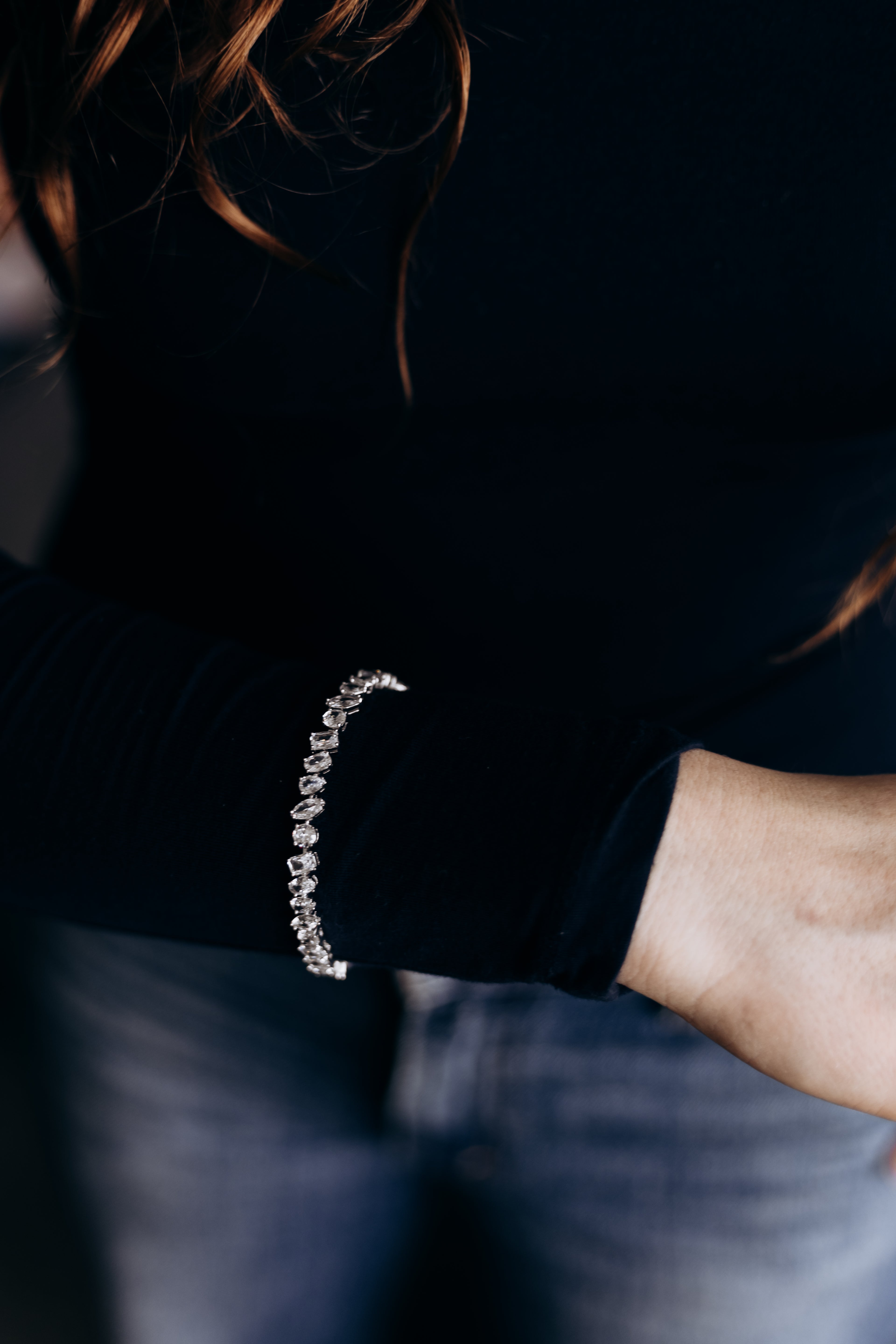 Rhodium Plated Mixed Cut CZ Tennis Bracelet – Bridal Style