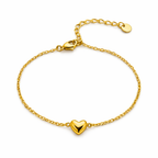Heart Anklet – Stainless Steel, Adjustable 21+5 cm