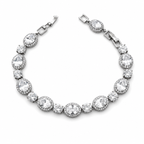 Rhodium Plated AAA CZ Tennis Bracelet – Bridal Wedding & Special Occasion Jewelry