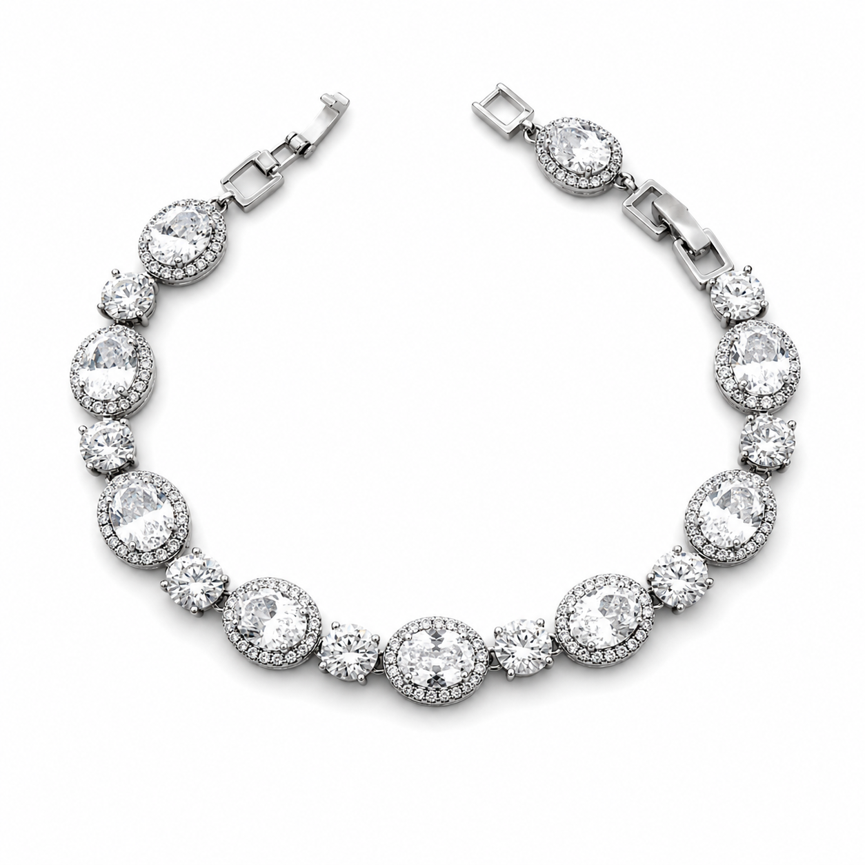 Rhodium Plated AAA CZ Tennis Bracelet – Bridal Wedding & Special Occasion Jewelry
