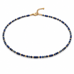 Natural Gemstone Beaded Necklace for Women – Spinel, Amazonite, Malachite, Apatite & Agate, Gold Plated Stainless Steel, 38+5 cm