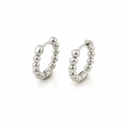 Sterling Silver Bubble Hoop Earrings Rhodium Plated 1.6 cm