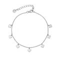 Clover Charm Anklet – Stainless Steel, Adjustable 21+5 cm