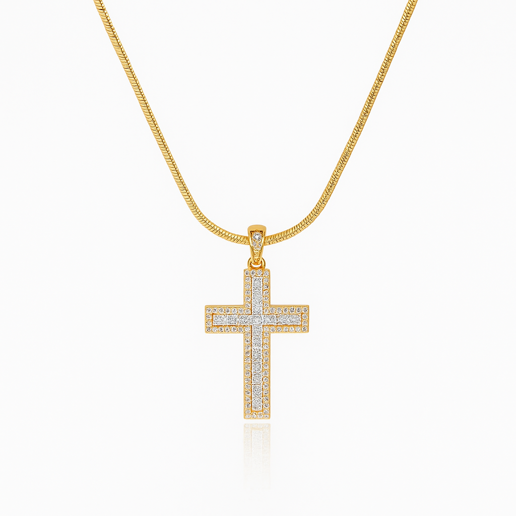 Rose Gold Plated CZ Pendant Necklace – Hypoallergenic Necklace Set with Chain
