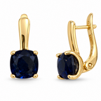 Cushion Cut CZ Leverback Earrings – Gold Plated, Four Colours