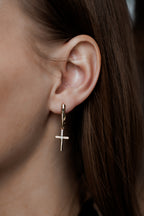Drop Earrings with CZ | Gold Plated Earrings 3.5 cm