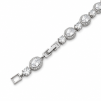 Rhodium Plated AAA CZ Tennis Bracelet – Bridal Wedding & Special Occasion Jewelry
