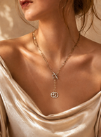 Rose Gold Plated Pendant Necklace – Statement Chain Necklace 45+5 cm