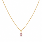 Gold Plated CZ Pendant Necklace – Clear, Red or Pink Stone, Hypoallergenic, Non-Tarnish