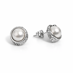 Sterling Silver Post Pearl Stud Earrings 1cm