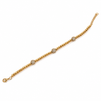 Gold Plated Beaded Bracelet with CZ Accent Beads – Adjustable 17+2 cm