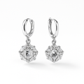 Rhodium Plated CZ Drop Earrings for Special Occasions