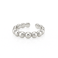 Bubble Ring Adjustable – Rhodium Plated Brass, Sizes 5–6