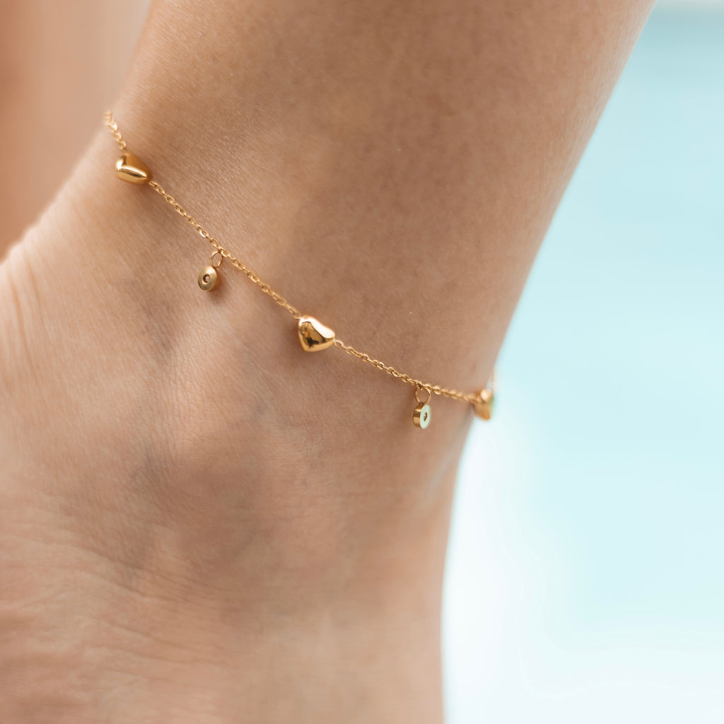 Stainless Steel Anklet | Adjustable 23+5 cm | Gold & Silver