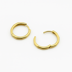 Sedy Jewelry Gold Plated Hoop Earrings, 18mm Small Huggie Hoops
