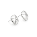 Square Stud Earrings, Gold or White Gold Plated, 1.5 cm