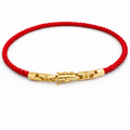 Red Cord Bracelet with Gold Plated Clasp – Hypoallergenic Non-Tarnish Jewelry