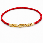 Red Cord Bracelet with Gold Plated Clasp – Hypoallergenic Non-Tarnish Jewelry