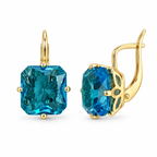 Gold Plated Square CZ Drop Earrings – Hypoallergenic, Non-Tarnish, Multiple Colours