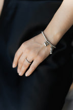 Bubble Ring Adjustable – Rhodium Plated Brass, Sizes 5–7