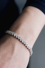 Silver Tone CZ Tennis Bracelet 18+2 cm, 6mm Crystal
