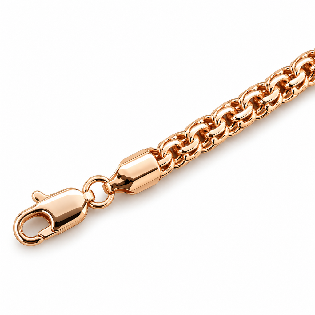 Bismarck Chain Bracelet – Rose Gold Plated Copper, 4mm, 6mm & 8mm