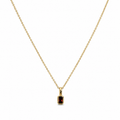 Gold Plated CZ Pendant Necklace – Clear, Red or Pink Stone, Hypoallergenic, Non-Tarnish