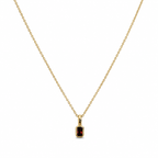 Gold Plated CZ Pendant Necklace – Clear, Red or Pink Stone, Hypoallergenic, Non-Tarnish