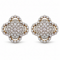 Radiant Bloom Halo Stud Earrings – Gold or White Gold Plated, 18 mm