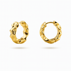 Textured Small Hoop Earrings 1.6cm | 14K Gold Plated or Rhodium