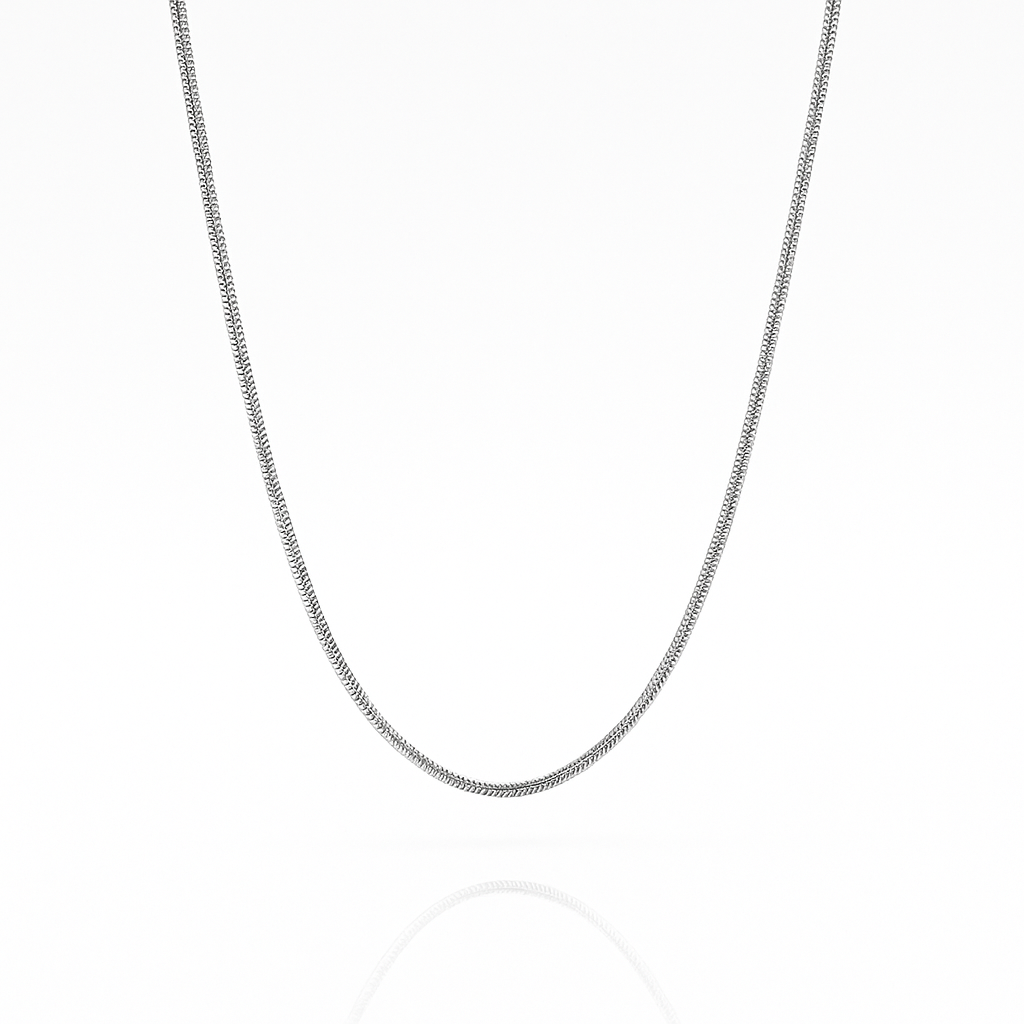 Snake Chain Necklace Gold Plated / Rhodium 3mm 45–55cm