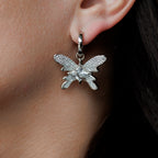 Silver Charm Huggie Hoop Earrings Set