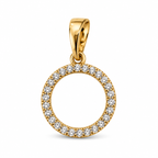 White & Gold Plated Circle CZ Jewelry Set – Leverback Earrings & Pendant