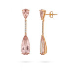 Gold Plated Drop Earrings with Large Crystal Stone – 4.8cm