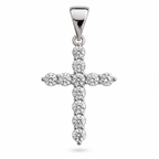 Gold-Plated CZ Pendant – Silver or Rose Gold Colour, 2.5 cm