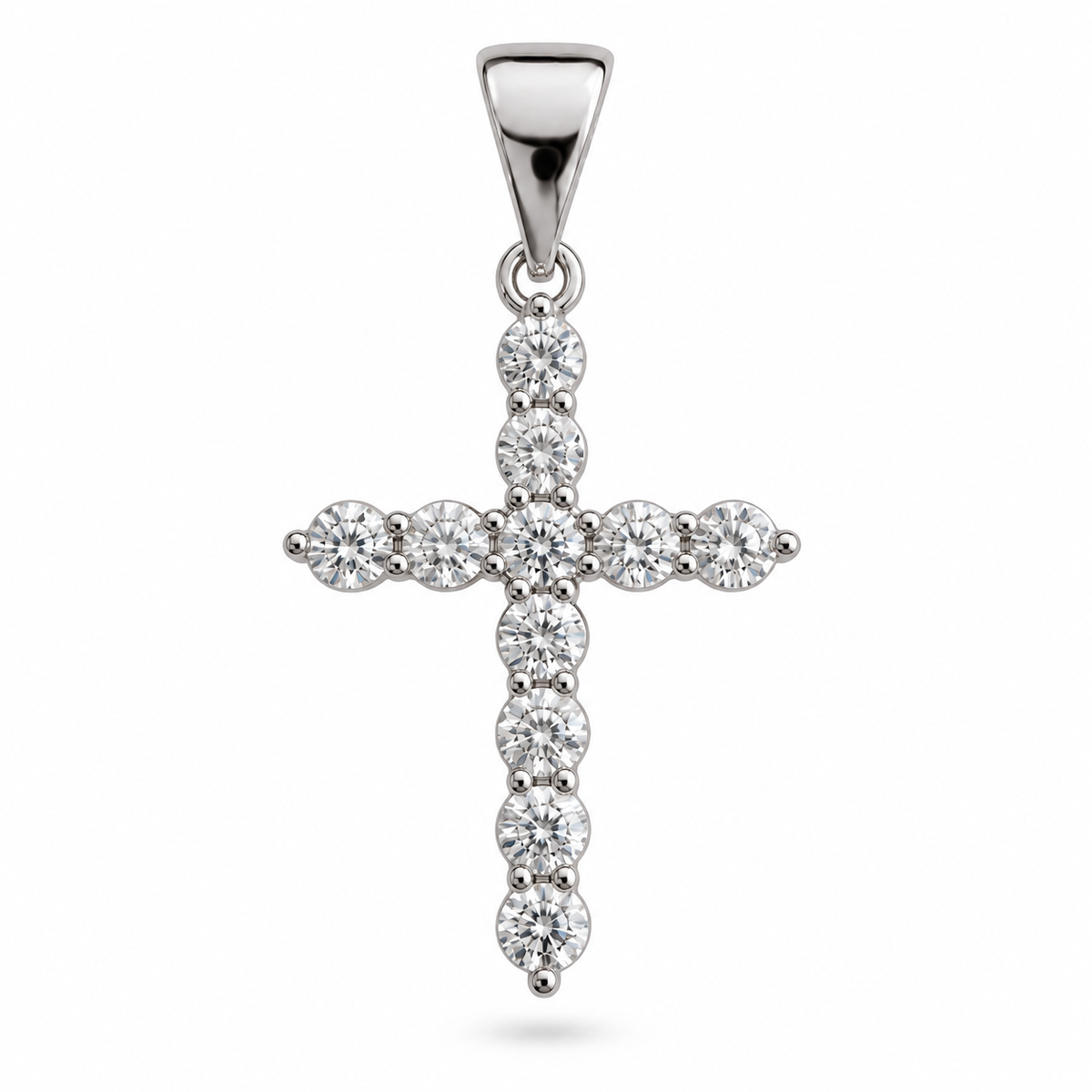 Gold-Plated CZ Pendant – Silver or Rose Gold Colour, 2.5 cm