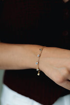 Sedy Jewelry Gold Plated Bracelet with CZ Charms, Adjustable 16+5 cm