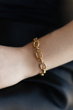 Gold Plated Stainless Steel Knot Link Bracelet, 16+5 cm