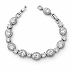 Rhodium Plated AAA CZ Tennis Bracelet – Bridal Wedding & Special Occasion Jewelry