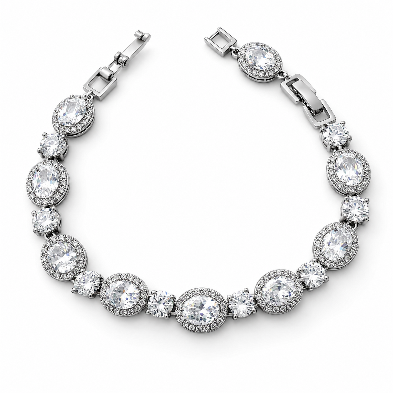 Rhodium Plated AAA CZ Tennis Bracelet – Bridal Wedding & Special Occasion Jewelry