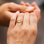 Gold Plated Chain Ring with Cubic Zirconia – Adjustable Sizes 5-7