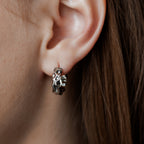 Textured Small Hoop Earrings 1.6cm | 14K Gold Plated or Rhodium