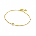 Minimalist CZ Anklet – Stainless Steel, Adjustable 21+5 cm