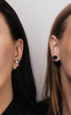 Double Ball Stud Earrings with Sterling Silver Post, 3 cm