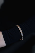 Double Row CZ Bracelet White Or Gold Plated – Tennis Style Bracelet for Women