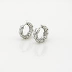 Textured Small Hoop Earrings 1.6cm | 14K Gold Plated or Rhodium