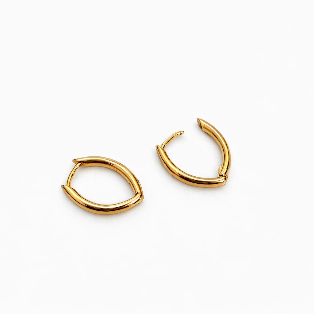 Minimalist Hoop Earrings Rose Gold Plated 15mm Non Tarnish