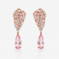 Gold Plated Drop Earrings with Pink or Clear Cubic Zirconia