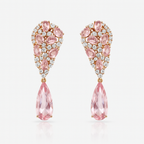 Gold Plated Drop Earrings with Pink or Clear Cubic Zirconia